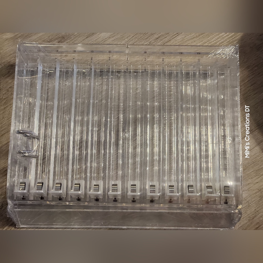 Makeup Organizer 12 Row Push Back Tray with Metal Clips